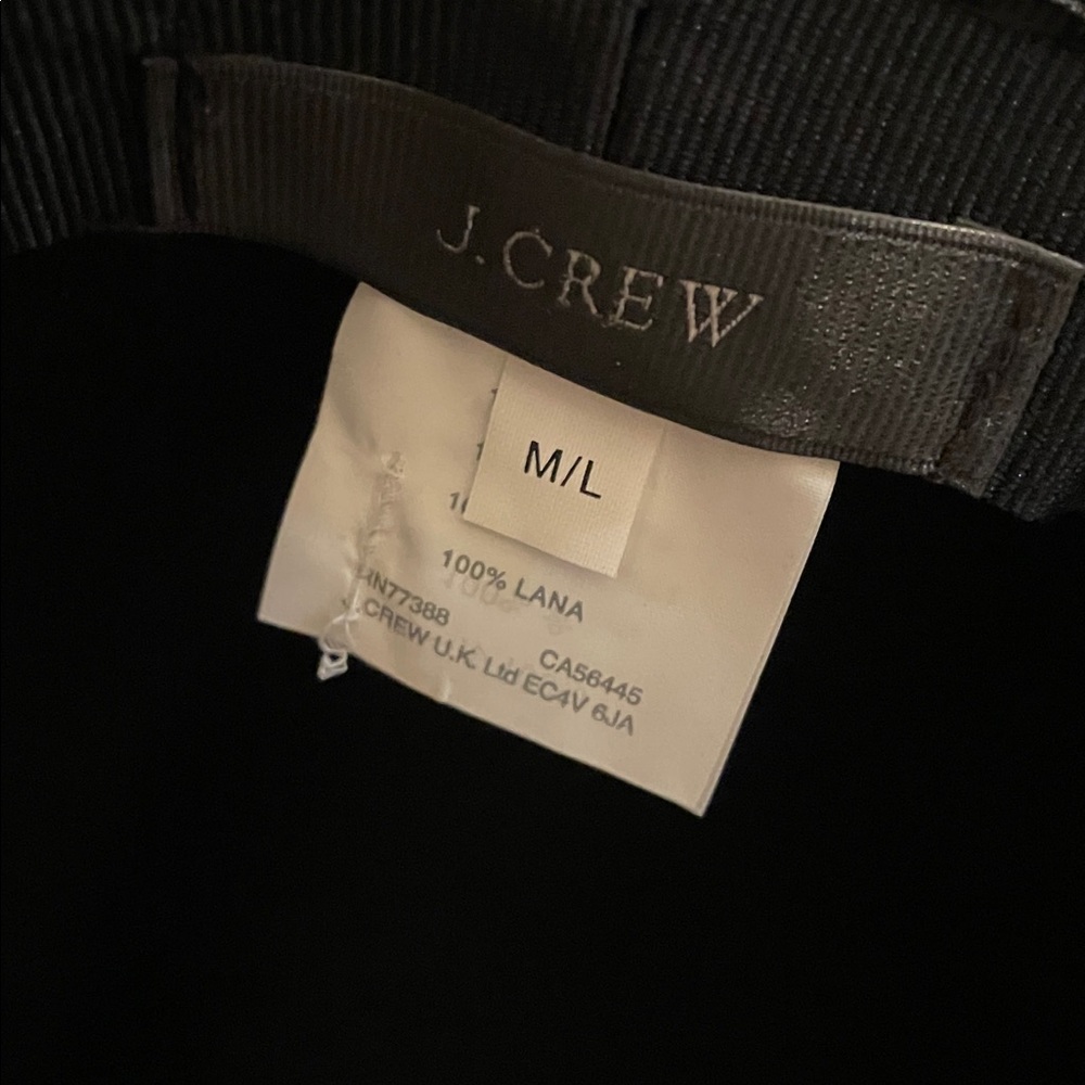 J. Crew Black Wool Hat. Size M/L - Picture 4 of 10